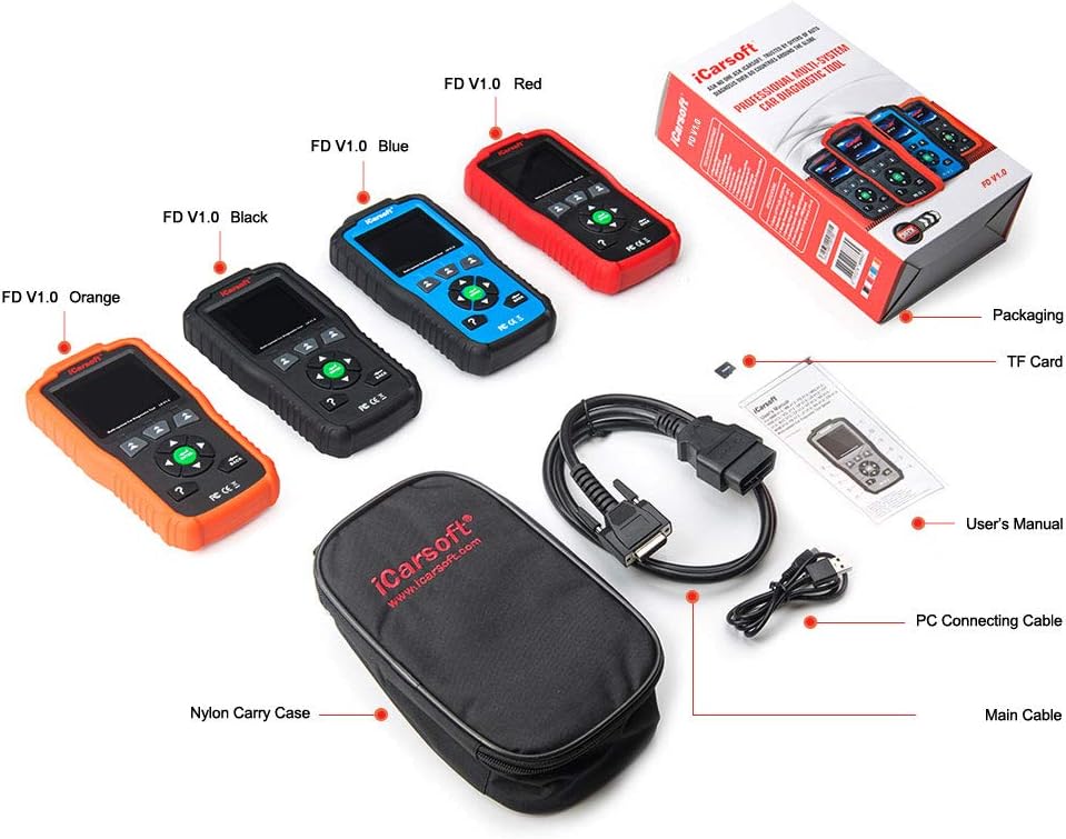 Auto Diagnostic Scanner iCarsoft FD V1.0 for Ford/Holden, ABS, SRS, Oil Service Reset ect (Red) Auto Diagnostic Scanner iCarsoft FD V1.0 for Ford/Holden, ABS, SRS, Oil Service Reset ect (Red)