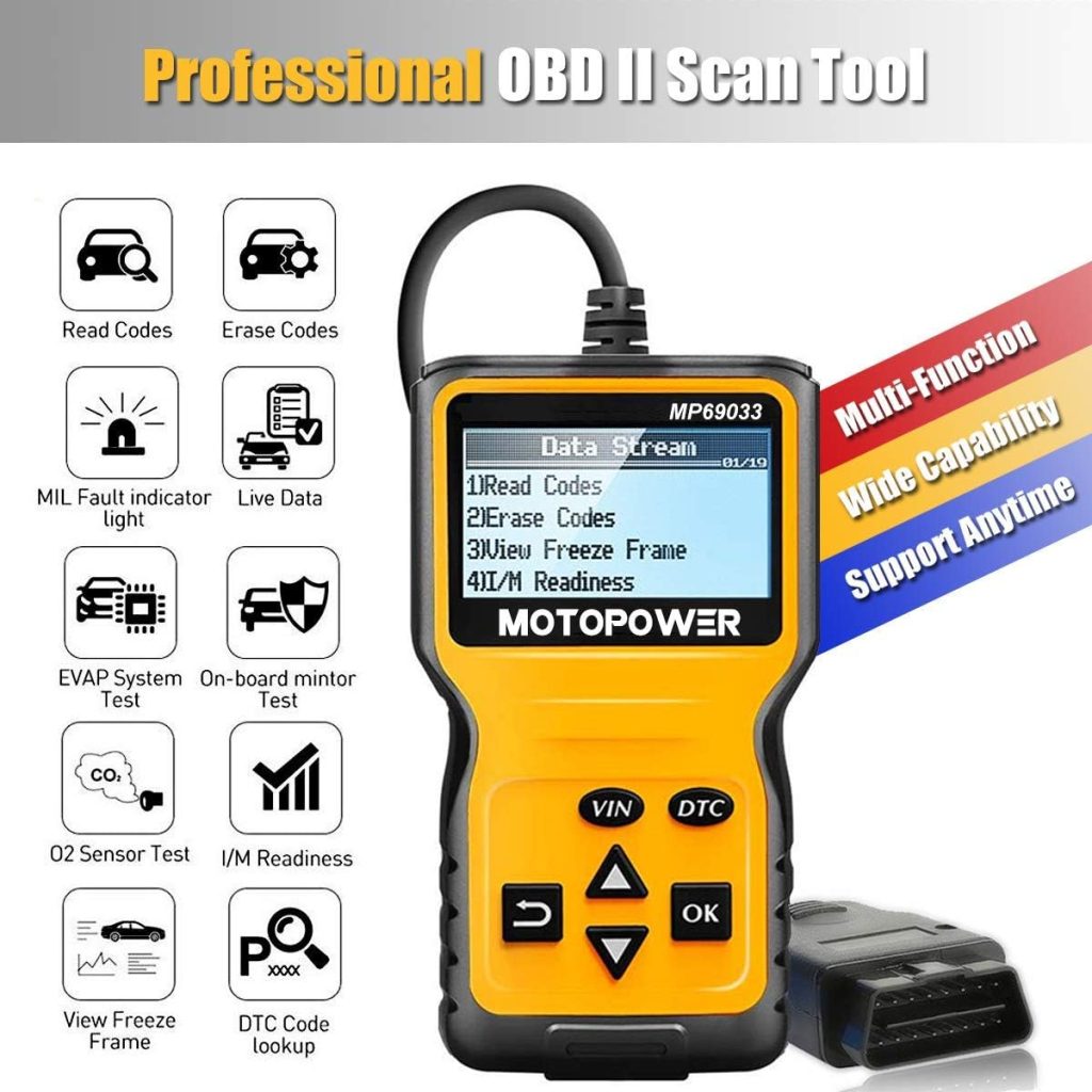 MOTOPOWER MP69033 Car OBD2 Scanner Code Reader Engine Fault Scanner CAN Diagnostic Scan Tool for All OBD II Protocol Cars Since 1996, Yellow MOTOPOWER MP69033 Car OBD2 Scanner Code Reader Engine Fault Scanner CAN Diagnostic Scan Tool for All OBD II Protocol Cars Since 1996, Yellow