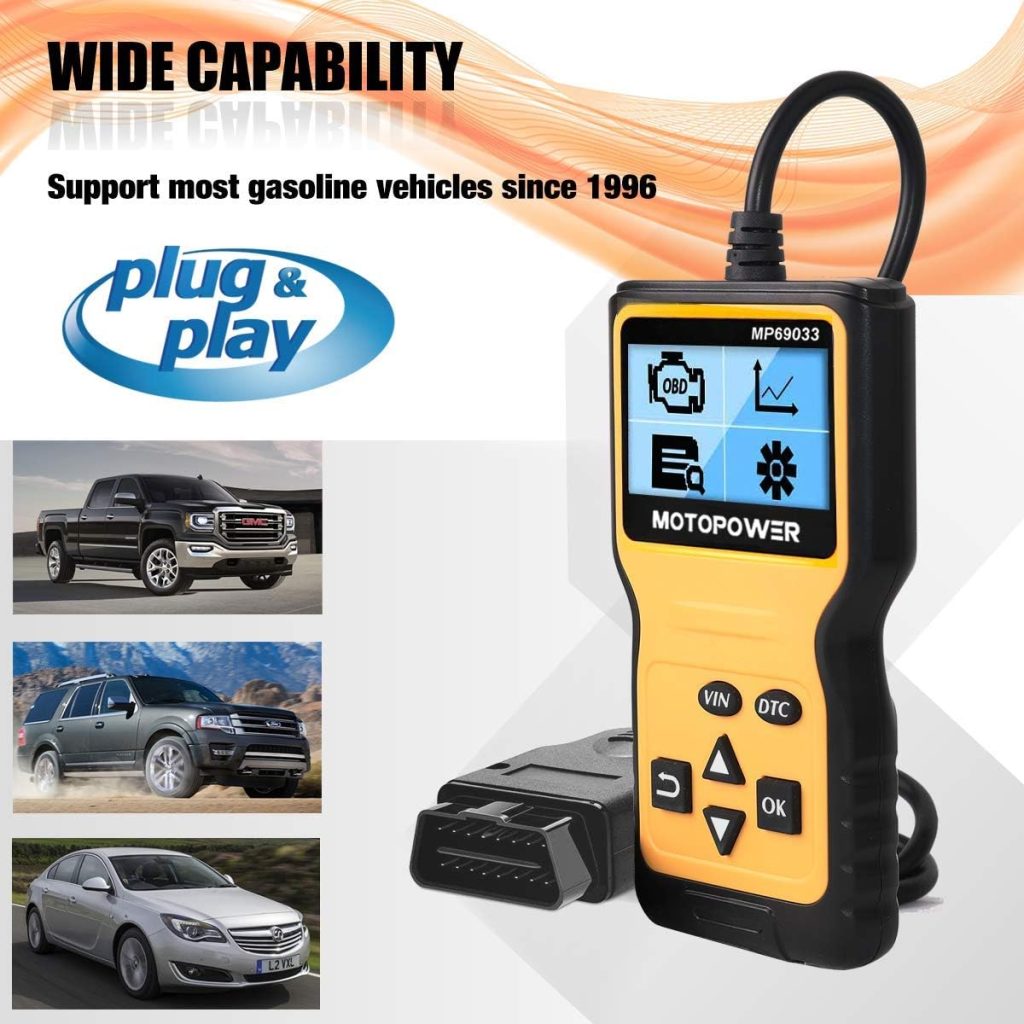 MOTOPOWER MP69033 Car OBD2 Scanner Code Reader Engine Fault Scanner CAN Diagnostic Scan Tool for All OBD II Protocol Cars Since 1996, Yellow MOTOPOWER MP69033 Car OBD2 Scanner Code Reader Engine Fault Scanner CAN Diagnostic Scan Tool for All OBD II Protocol Cars Since 1996, Yellow