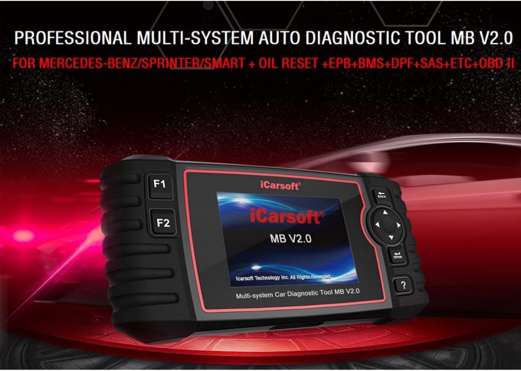 Professional Multi-System Auto Diagnostic Tool iCarsoft MB V2.0 Compatible for Mercedes-Benz/Sprinter/Smart, ABS SRS Oil BLD INJ Professional Multi-System Auto Diagnostic Tool iCarsoft MB V2.0 Compatible for Mercedes-Benz/Sprinter/Smart, ABS SRS Oil BLD INJ