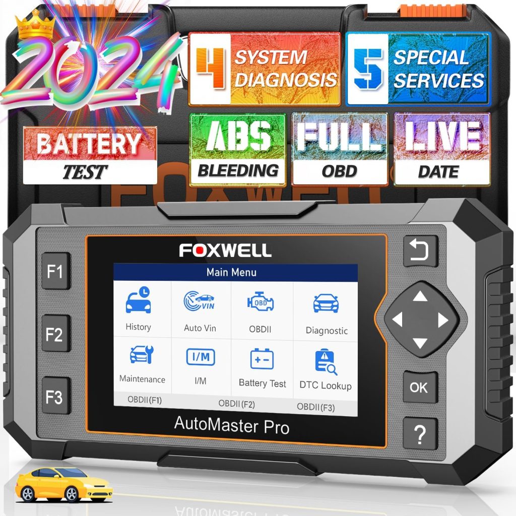 2024 Newest FOXWELL NT614 Elite OBD2 Scanner with 5 Resets ABS Bleeding/SAS Calibration/Oil/EPB/Throttle, Code Reader Scan Tools with Battery Test, ABS SRS Engine Transmission Car Scanner for All Cars