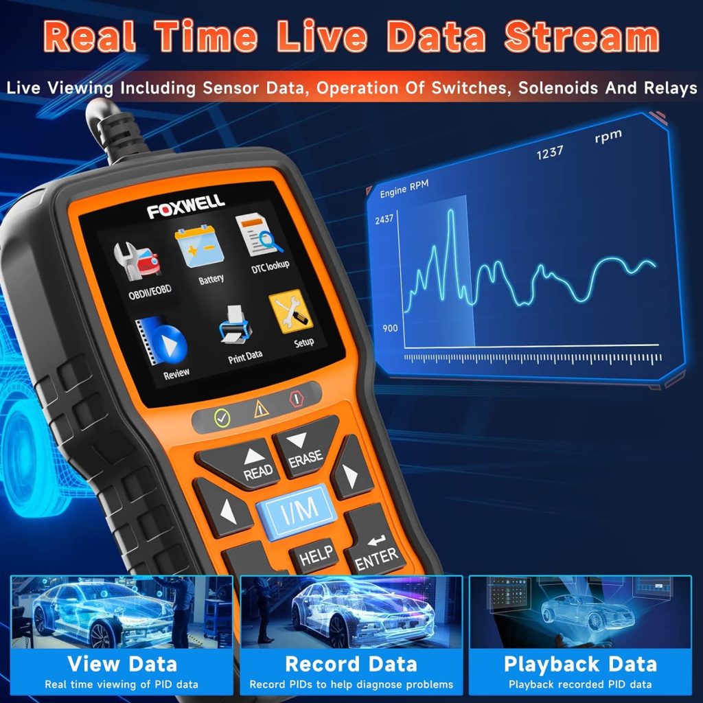 FOXWELL 2 in 1 NT301 Plus w/16pin OBD2 Extension Cable OBD2 Scanner Battery Tester Code Reader Scan Tool Battery Charging Cranking Test, Check Engine EVAP Check FOXWELL 2 in 1 NT301 Plus w/16pin OBD2 Extension Cable OBD2 Scanner Battery Tester Code Reader Scan Tool Battery Charging Cranking Test, Check Engine EVAP Check