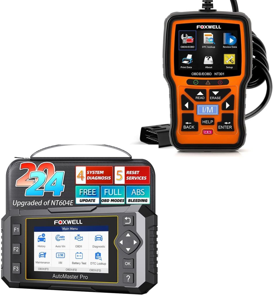 FOXWELL NT614 Elite Car Scanner, 2024 Engine Airbag Transmission ABS Scan Tool and FOXWELL NT301 OBD2 Scanner FOXWELL NT614 Elite Car Scanner, 2024 Engine Airbag Transmission ABS Scan Tool and FOXWELL NT301 OBD2 Scanner