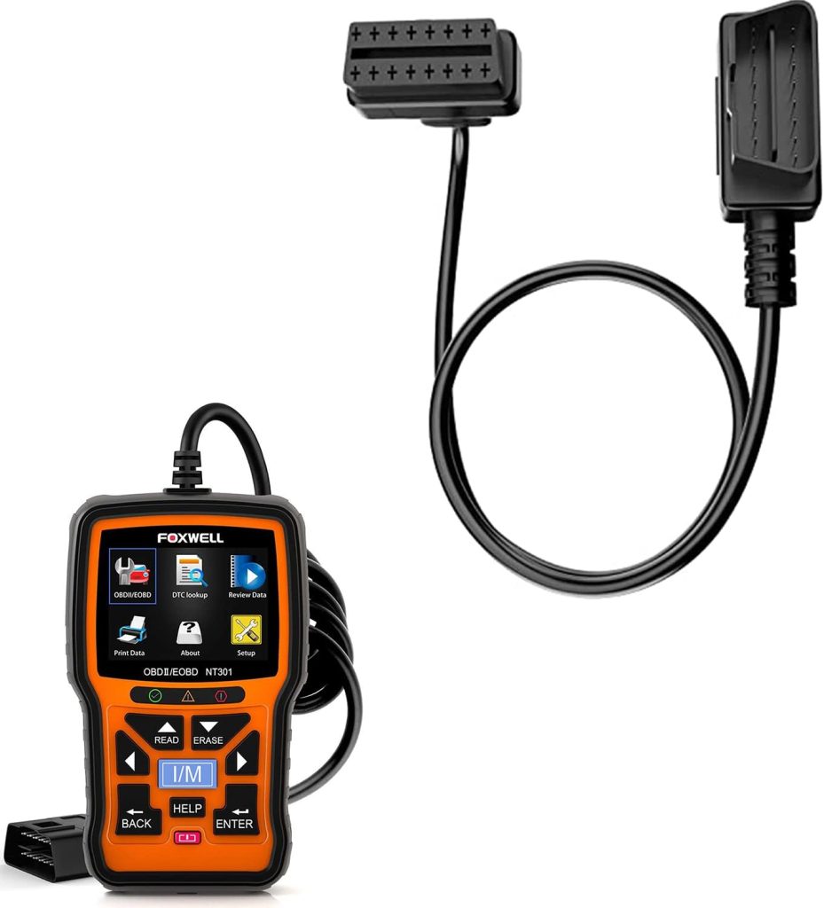 FOXWELL OBD2 OBD II 16Pin Male to Female Diagnostic Extension Convert Cable and FOXWELL NT301 OBD2 Scanner FOXWELL OBD2 OBD II 16Pin Male to Female Diagnostic Extension Convert Cable and FOXWELL NT301 OBD2 Scanner
