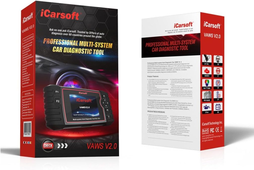 iCarsoft Professional Multi-System Auto Diagnostic Tool VAWS V2.0 for Audi/VW/Seat/Skoda, Oil Reset, DPF Reset, BMS Reset INJ