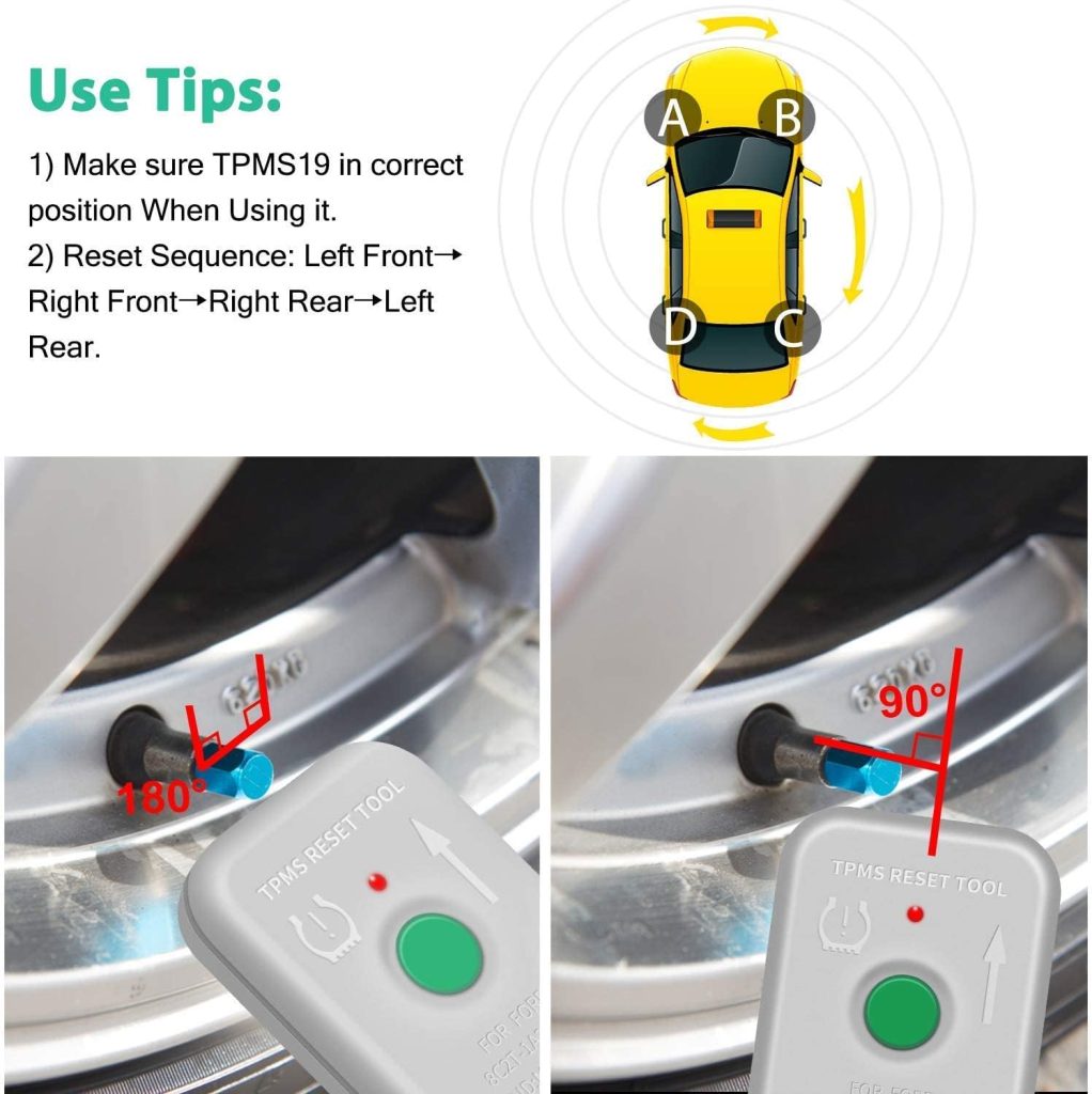 TPMS Reset Tool Sensor Relearn Reset Tool for Ford and Mazda Tire Pressure Monitor System Sensor Programming Training Activation Tool TPMS Trigger Tool Motorcraft TPMS19 Transmitter