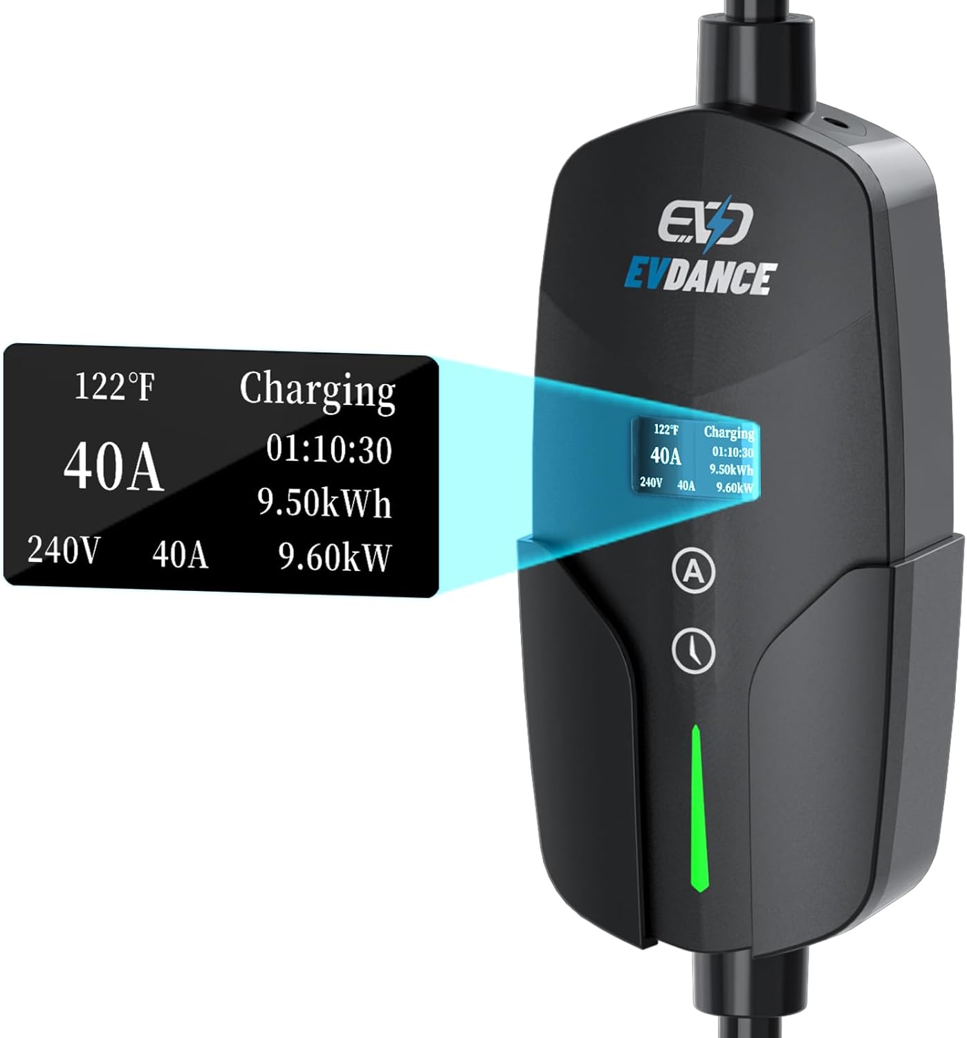 EVDANCE Level 2 EV Charger (40Amp, 240V, NEMA 14-50P), Portable Electric Vehicle Charging Stations EV Charger with 28 ft Charging Cable EV Chargers for Home Level 2
