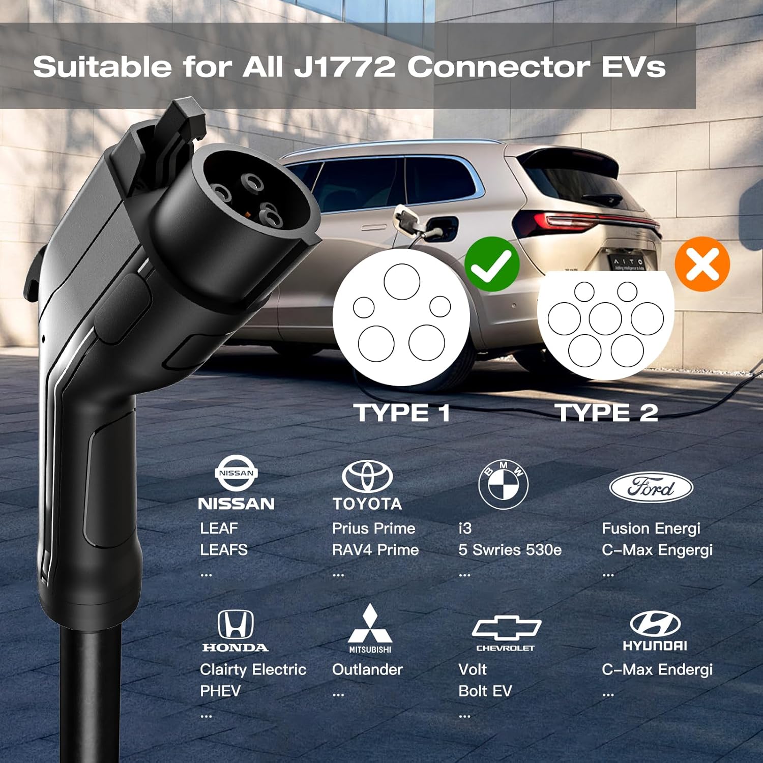 addlon Level 2 EV Charger Cable up to 32A, 240V, 21ft Extension Cable NEMA 14-50 Plug Compatible with SAE J1772 EV, Portable EV Charger with Carrying Bag Suitable for Home and Outdoor Charging addlon Level 2 EV Charger Cable up to 32A, 240V, 21ft Extension Cable NEMA 14-50 Plug Compatible with SAE J1772 EV, Portable EV Charger with Carrying Bag Suitable for Home and Outdoor Charging