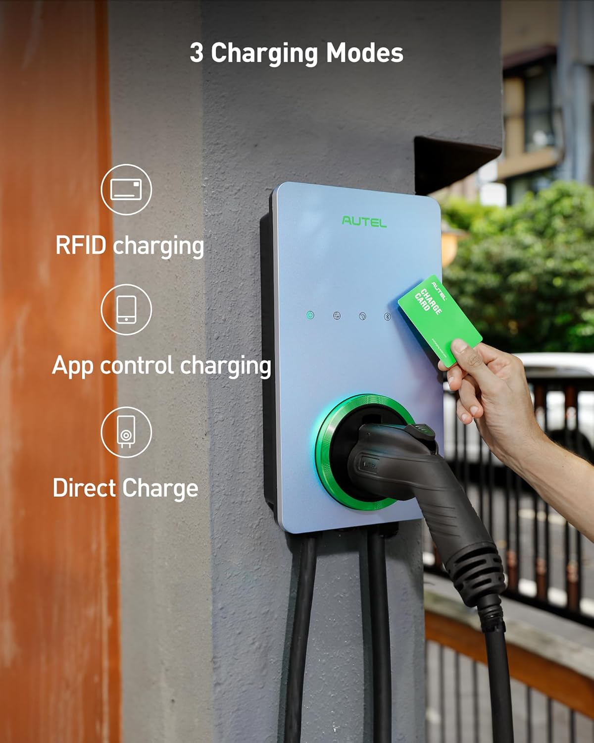 Autel Home Level 2 EV Charger up to 50Amp, 240V, Indoor/Outdoor Car Charging Station, Wi-Fi and Bluetooth Enabled EVSE, Flexible 25-Foot Cable,Hardwired, Dark Gray