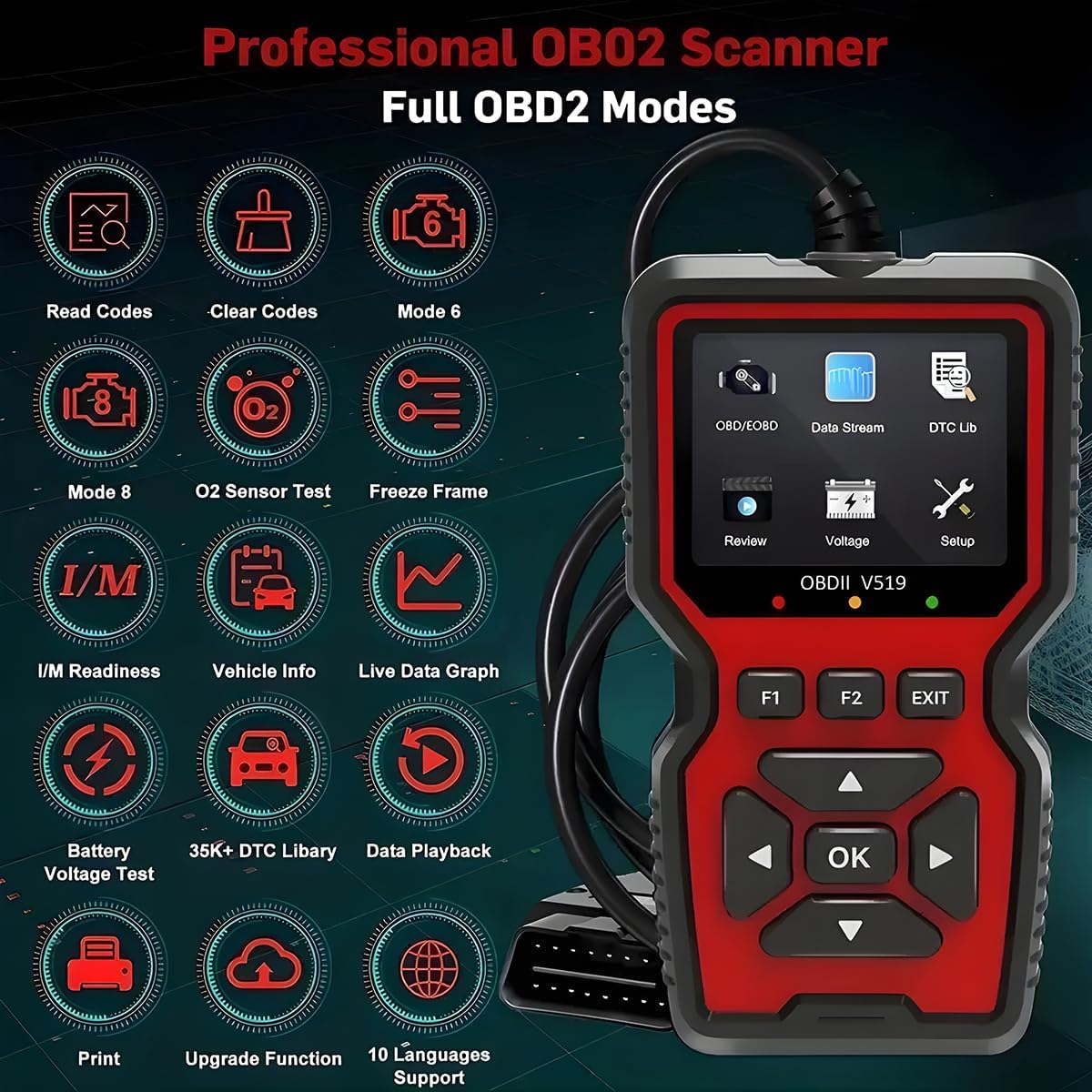 V519 Car OBD2 Scanner Review
