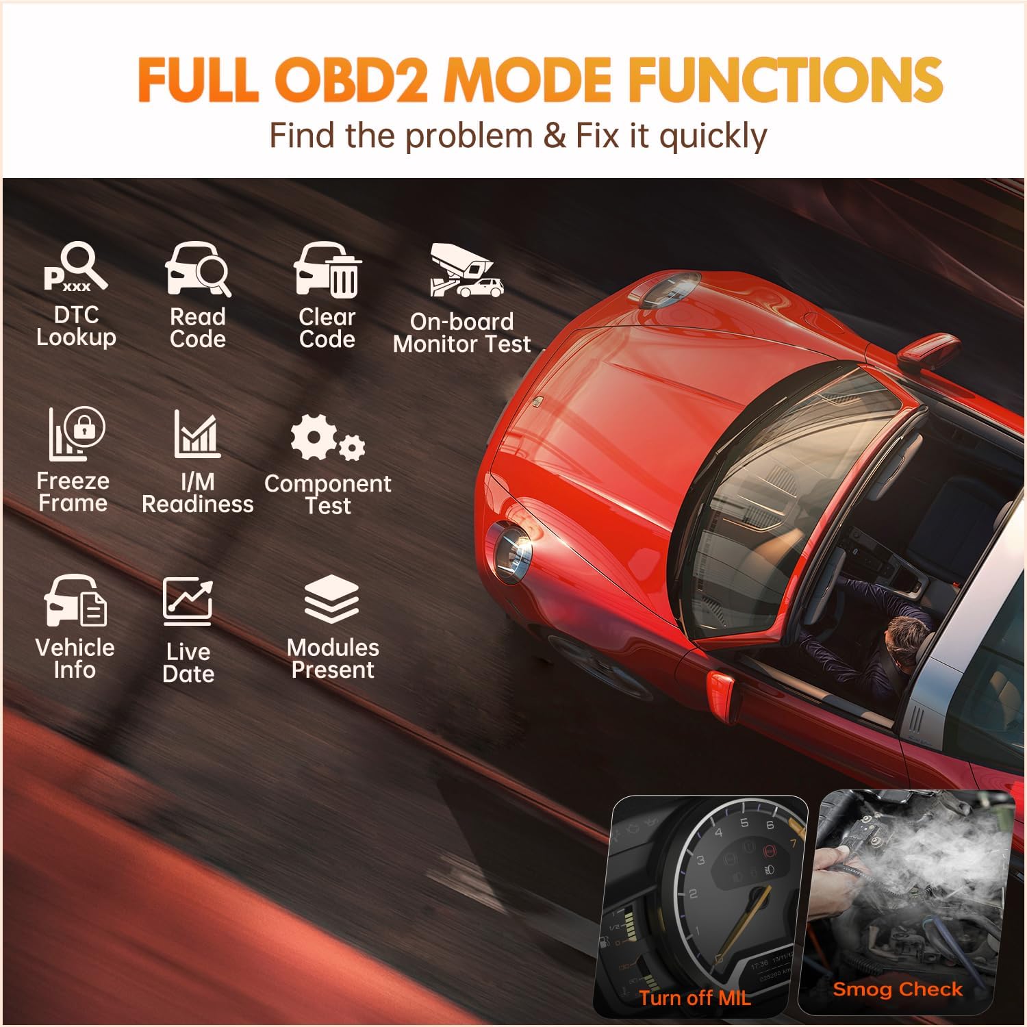 FOXWELL Code Reader NT614 Elite OBD2 Scanner Diagnostic Tool and FOXWELL NT201 OBD2 Scanner Car
