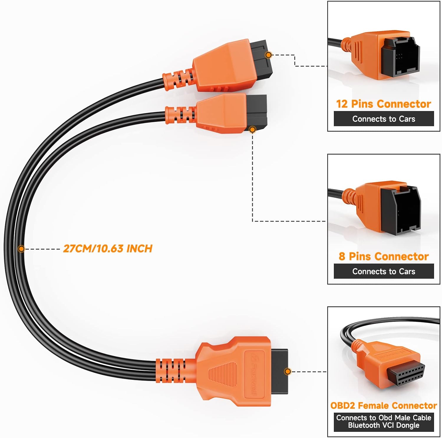 FOXWELL NT630 Plus OBD2 Scanner with ABS Auto Bleed Universal 12+8 Cable Adapter Connector