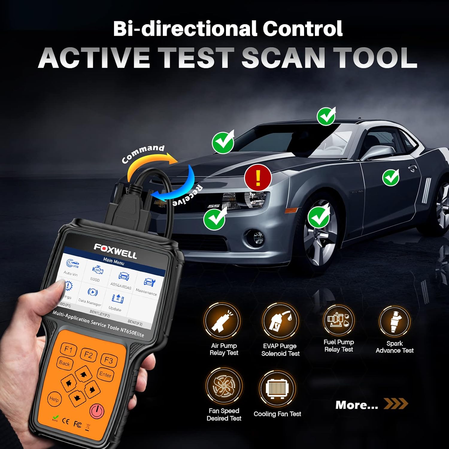 FOXWELL NT726 All System OBD2 Scanner + FOXWELL NT650 Elite Car Engine ABS SRS OBD2