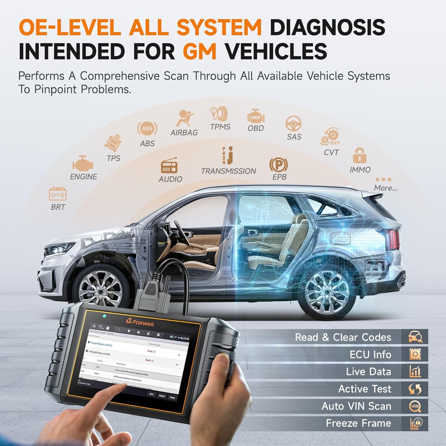 FOXWELL NT726 All System OBD2 Scanner + FOXWELL NT710 Fit for GM Chevy Car Scanner