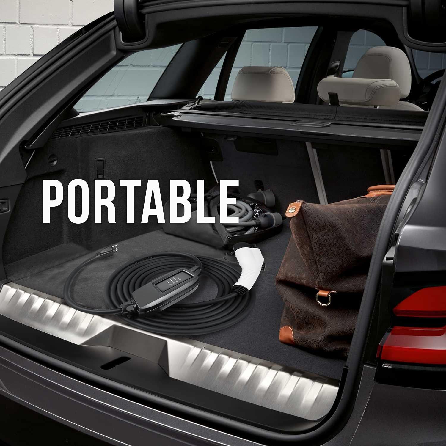 Lectron Electric Vehicle Charger 16 Amp - Level 1 EV Charger (110V) with 21ft Extension Cord Nema 5-15 Plug Compatible with All J1772 EVs