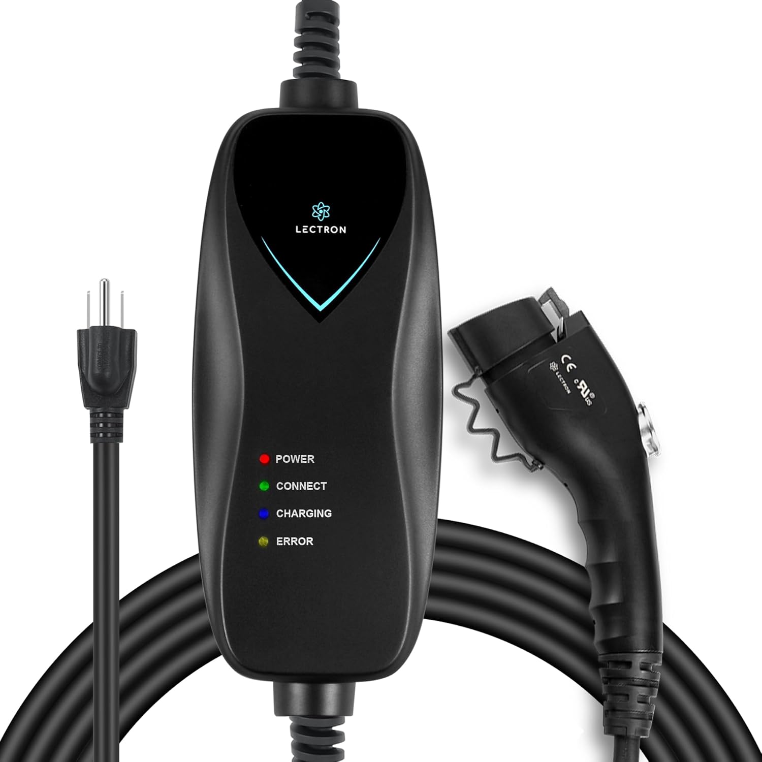 Lectron Level 1 EV Charger - ETL Certified, 110V, 15 Amp, 16 ft Extension Cord J1772 Cable - Portable Electric Car Charger for J1772 EVs with NEMA 5-15 Plug