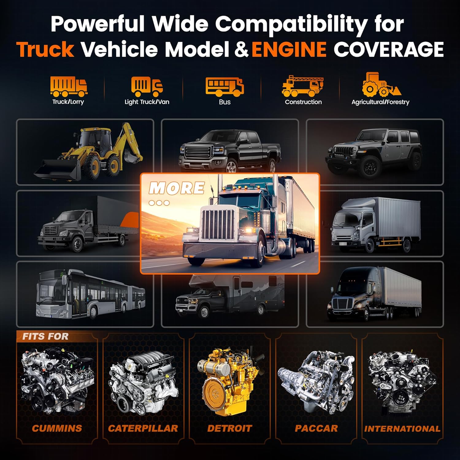 ANCEL Heavy Duty Truck Scanner HD601 All System Diesel Diagnostic Scan Tool fits for Cummins, Detroit, Freightliner, International, Paccar, Check Engine for Truck Car 2 in 1 Code Reader ANCEL Heavy Duty Truck Scanner HD601 All System Diesel Diagnostic Scan Tool fits for Cummins, Detroit, Freightliner, International, Paccar, Check Engine for Truck Car 2 in 1 Code Reader