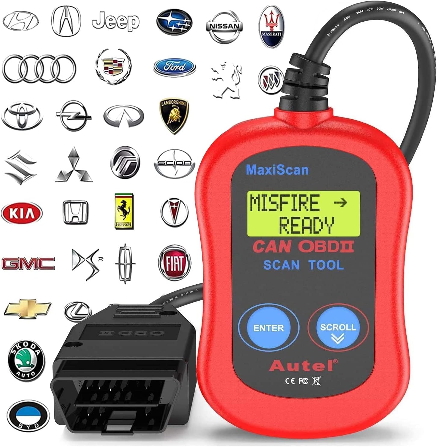 Autel MS300 OBD2 Scanner Code Reader, Turn Off Check Engine Light, Read Erase Fault Codes, Check Emission Monitor Status CAN Diagnostic Scan Tool Autel MS300 OBD2 Scanner Code Reader, Turn Off Check Engine Light, Read Erase Fault Codes, Check Emission Monitor Status CAN Diagnostic Scan Tool