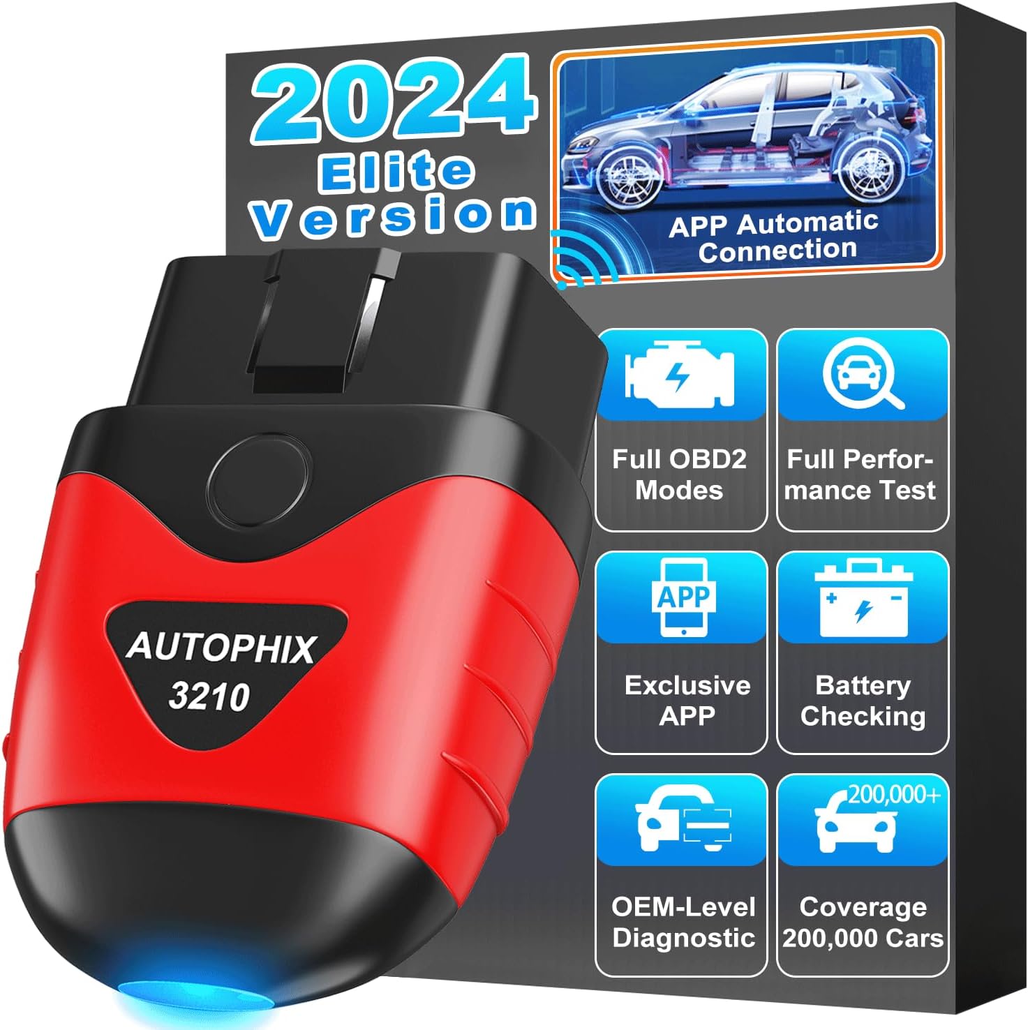 AUTOPHIX 3210 Bluetooth OBD2 Scanner Enhanced Wireless Car Code Readers Auto Scan Tools Diagnostic Scanner with Battery Performance Test Check Engine Light Exclusive APP for iPhone, iPad Android AUTOPHIX 3210 Bluetooth OBD2 Scanner Enhanced Wireless Car Code Readers Auto Scan Tools Diagnostic Scanner with Battery Performance Test Check Engine Light Exclusive APP for iPhone, iPad Android