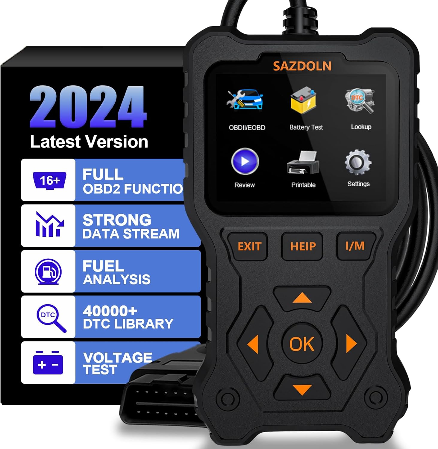 OBD2 Scanner Diagnostic Tool Check Engine Light Code Reader and Clear Fault Codes -S510 Enhanced OBDII/EOBD/CAN Car Scan Tool with Fuel Analysis Quick Scan, Suitable for All Car After 1996