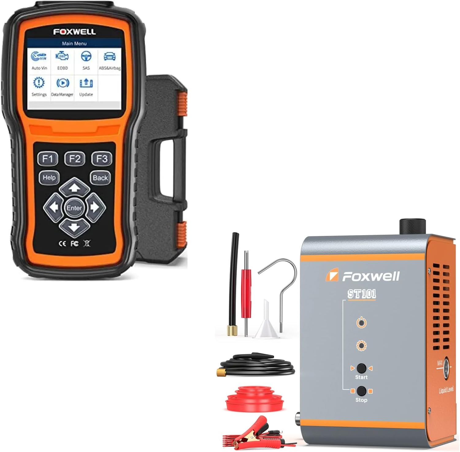 OBD2 Scanner Diagnostic Tool FOXWELL NT630 Plus + FOXWELL ST101 Automotive EVAP Smoke Machine Leak Tester for Vacuum Leaks OBD2 Scanner Diagnostic Tool FOXWELL NT630 Plus + FOXWELL ST101 Automotive EVAP Smoke Machine Leak Tester for Vacuum Leaks