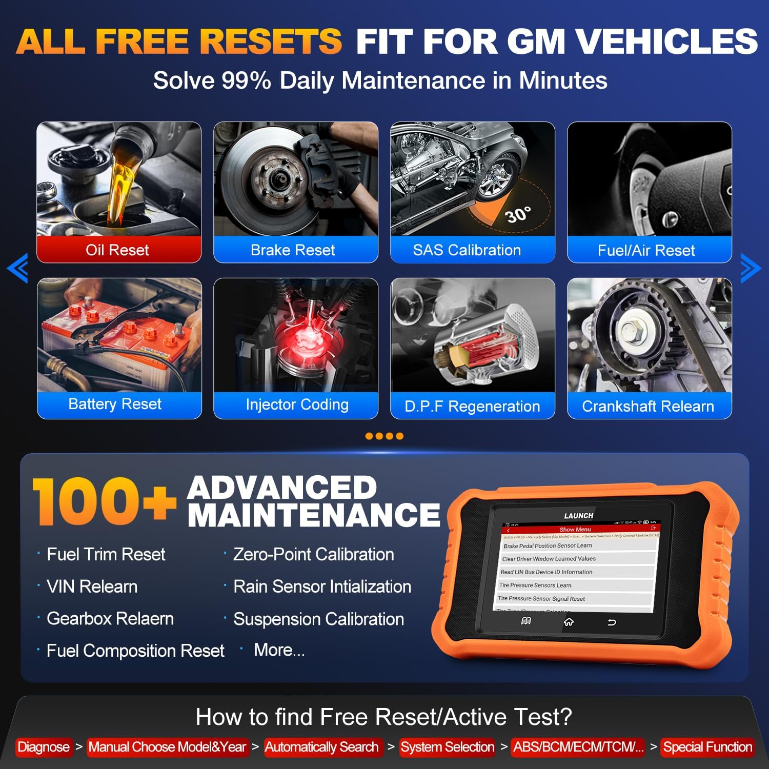 2024 LAUNCH Creader Elite V2.0 fit for GM Bi-Directional Scan Tool, All Reset Full System Diagnostic Scanner, AUTOVIN, Full OBD2 Code Reader for Buick/Chevrolet/Cadillac/GMC, Lifetime Free Update 2024 LAUNCH Creader Elite V2.0 fit for GM Bi-Directional Scan Tool, All Reset Full System Diagnostic Scanner, AUTOVIN, Full OBD2 Code Reader for Buick/Chevrolet/Cadillac/GMC, Lifetime Free Update