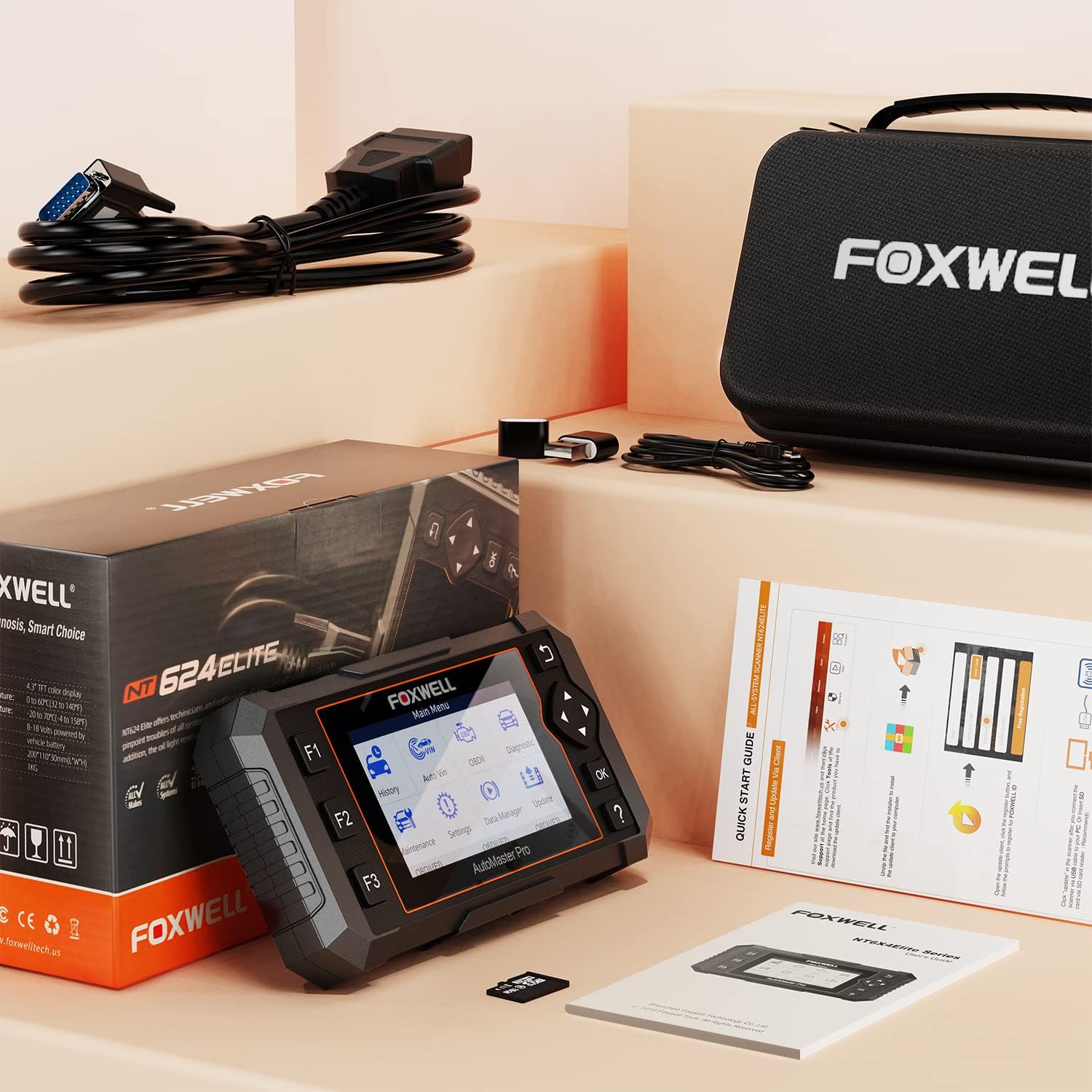 FOXWELL Car Scanner NT624 Elite All System OBD2 Scanner Diagnostic Tool 8 Reset Code Reader ABS/SAS/TPS/Oil/EPB/BRT Scanner for Car Lifetime Update Car Diagnostic Scanner with Battery Test FOXWELL Car Scanner NT624 Elite All System OBD2 Scanner Diagnostic Tool 8 Reset Code Reader ABS/SAS/TPS/Oil/EPB/BRT Scanner for Car Lifetime Update Car Diagnostic Scanner with Battery Test