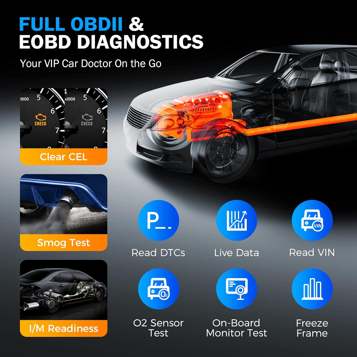 LAUNCH CR529 OBD2 Scanner Diagnostic Tool, Full OBD? Scanner for Car, Free Lifetime Upd. Check-Egine-Light Code Reader, 5 Yrs. Backup, Clear Codes, One Click I/M, for DIYers with Cars After 1996 LAUNCH CR529 OBD2 Scanner Diagnostic Tool, Full OBD? Scanner for Car, Free Lifetime Upd. Check-Egine-Light Code Reader, 5 Yrs. Backup, Clear Codes, One Click I/M, for DIYers with Cars After 1996