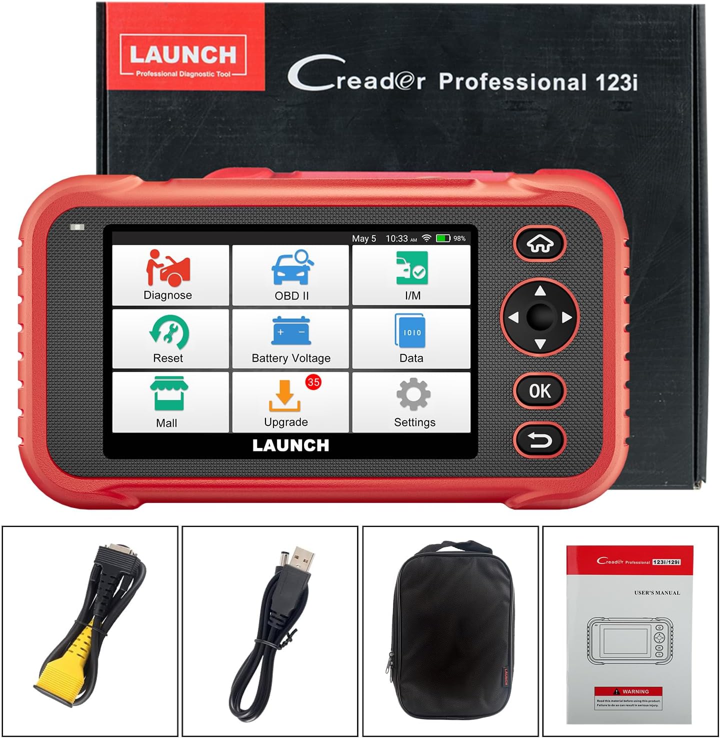 LAUNCH OBD2 Scanner CRP123i Elite Code Reader, 2024 Lifetime Free Update Car Diagnostic Tool for Multi Systems with Oil Reset, SAS Reset, Throttle Adaptation, FCA SGW, Battery Test, Auto VIN LAUNCH OBD2 Scanner CRP123i Elite Code Reader, 2024 Lifetime Free Update Car Diagnostic Tool for Multi Systems with Oil Reset, SAS Reset, Throttle Adaptation, FCA SGW, Battery Test, Auto VIN