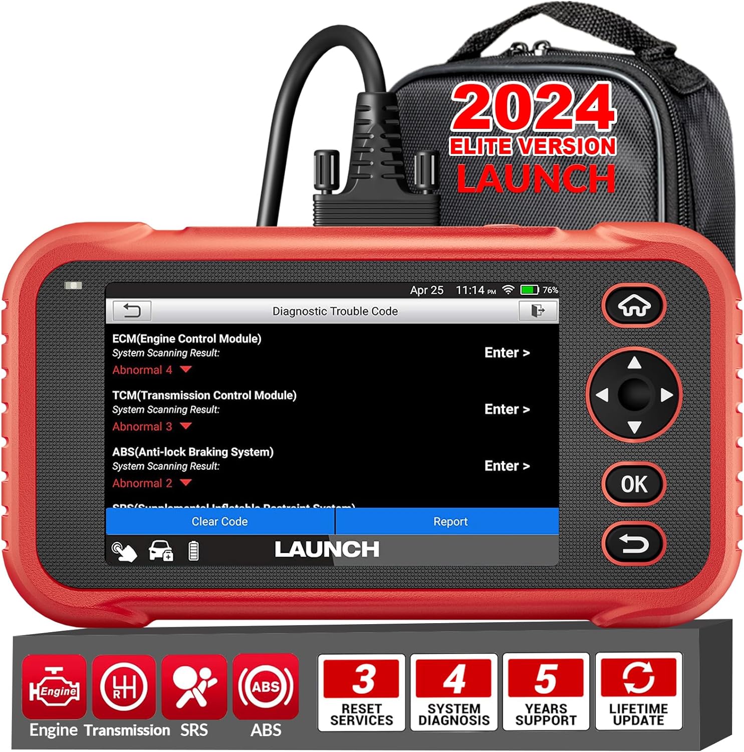 LAUNCH OBD2 Scanner CRP123i Elite Code Reader, 2024 Lifetime Free Update Car Diagnostic Tool for Multi Systems with Oil Reset, SAS Reset, Throttle Adaptation, FCA SGW, Battery Test, Auto VIN LAUNCH OBD2 Scanner CRP123i Elite Code Reader, 2024 Lifetime Free Update Car Diagnostic Tool for Multi Systems with Oil Reset, SAS Reset, Throttle Adaptation, FCA SGW, Battery Test, Auto VIN