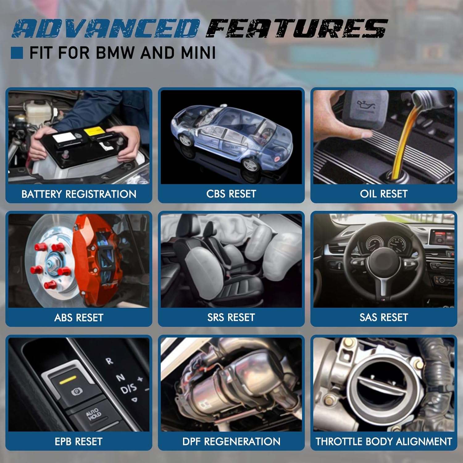 Creator C501 OBD2 Scanner Fit for BMW Mini EPB ABS SRS DPF Oil Reset All Systems Scan Tool with Battery Registration OBDII Code Reader Diagnostic Tool [New Version Update of C110+ C310+ C410 C420]