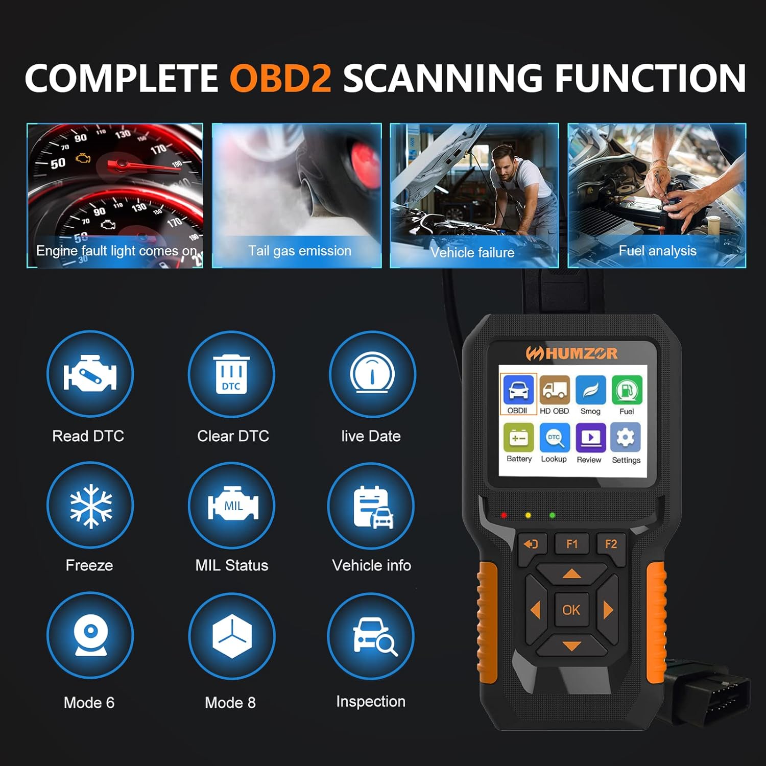 OBD2 Scanner Diagnostic Tool, Car/Heavy Duty Truck Engine Fault Code Reader, NC601 Supporting 16/9 Pin Interface Read Code Erasure Code, Compatible with Light and Heavy Truck, 2 in 1 Scan Tool. OBD2 Scanner Diagnostic Tool, Car/Heavy Duty Truck Engine Fault Code Reader, NC601 Supporting 16/9 Pin Interface Read Code Erasure Code, Compatible with Light and Heavy Truck, 2 in 1 Scan Tool.