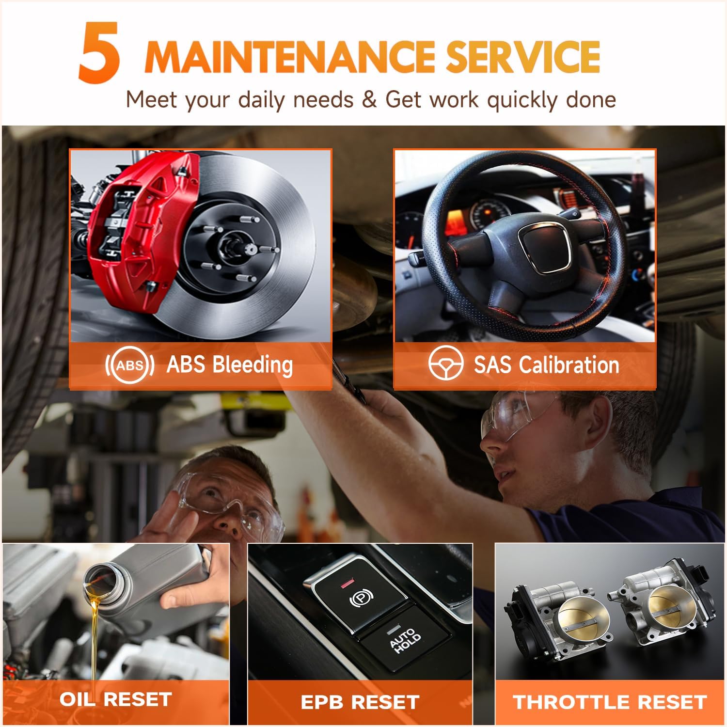 FOXWELL Code Reader NT614 Elite OBD2 Scanner and FOXWELL OBD2 OBD II 16Pin Male to Female Diagnostic Extension Convert Cable