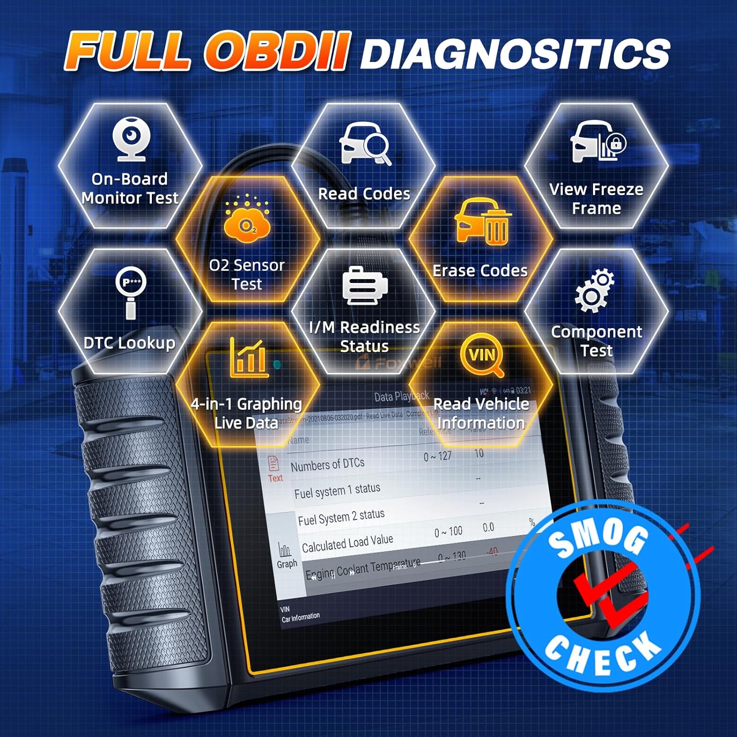 FOXWELL Scanner NT716 Obd2 Scanner with ABS, 4 System Check Engine Code Reader Scan Tool with 9+ Service Resets, Automotive Diagnostic Scanner for All Vehicles, Accurate Truck Scanner Diagnostic Tool