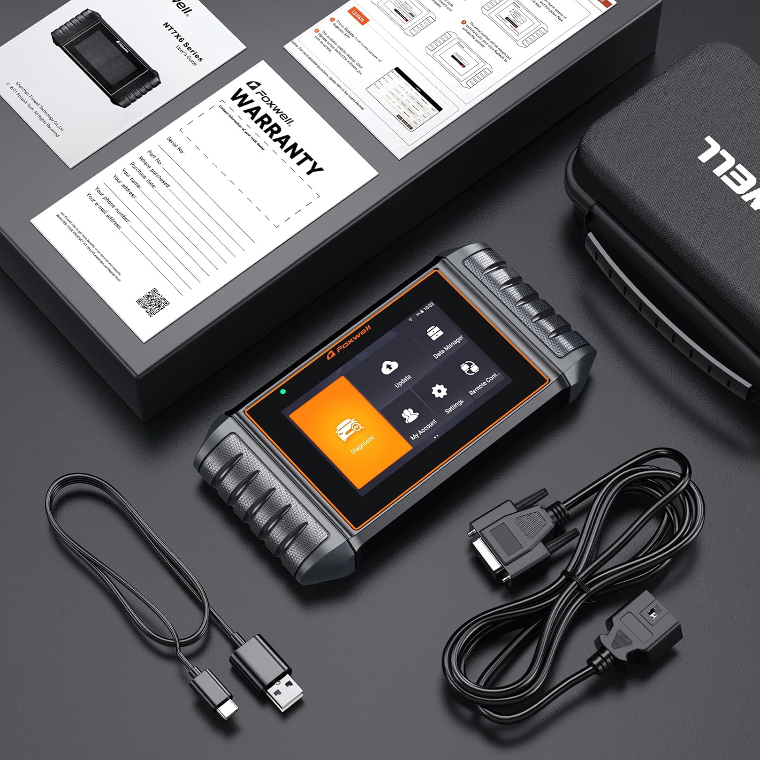 FOXWELL Scanner NT716 Obd2 Scanner with ABS, 4 System Check Engine Code Reader Scan Tool with 9+ Service Resets, Automotive Diagnostic Scanner for All Vehicles, Accurate Truck Scanner Diagnostic Tool