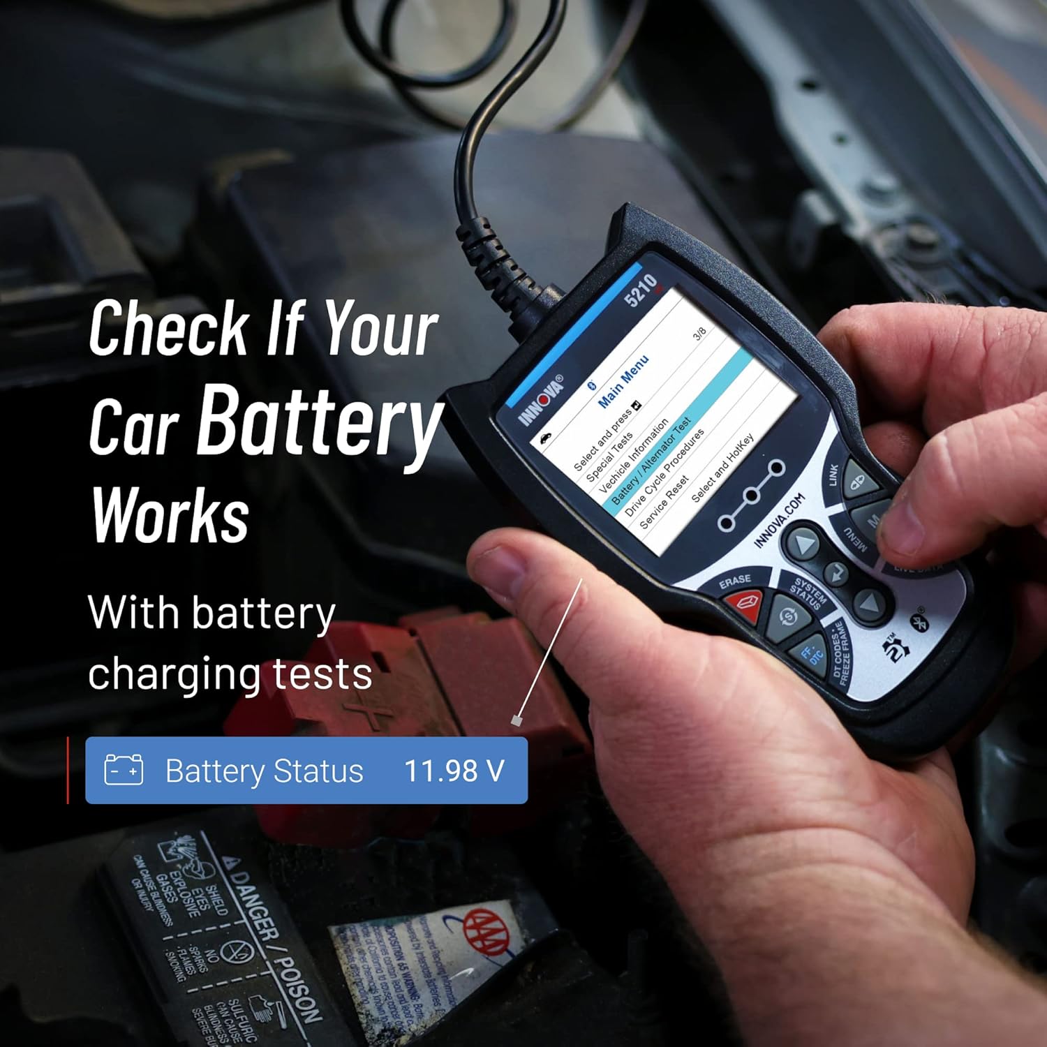 INNOVA 5210 - Newest 2022 OBD2 Scanner Diagnostic Tool - Read/Erase ABS Codes, Live Data, Battery/Charging System Test, iOS and Android