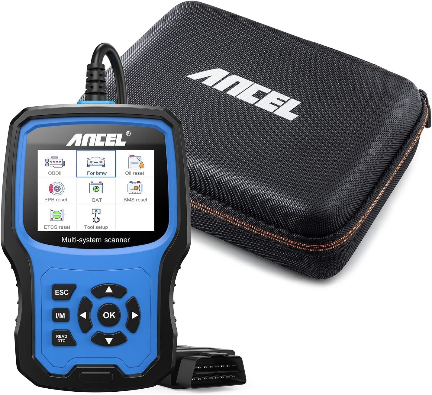 ANCEL BM700 Full Diagnostic Scan Tool Fit for BMW with Case, All Systems OBD2 Scanner Car Battery Registration Code Reader with ABS CBS Oil EPB SAS Fuel Pump Reset