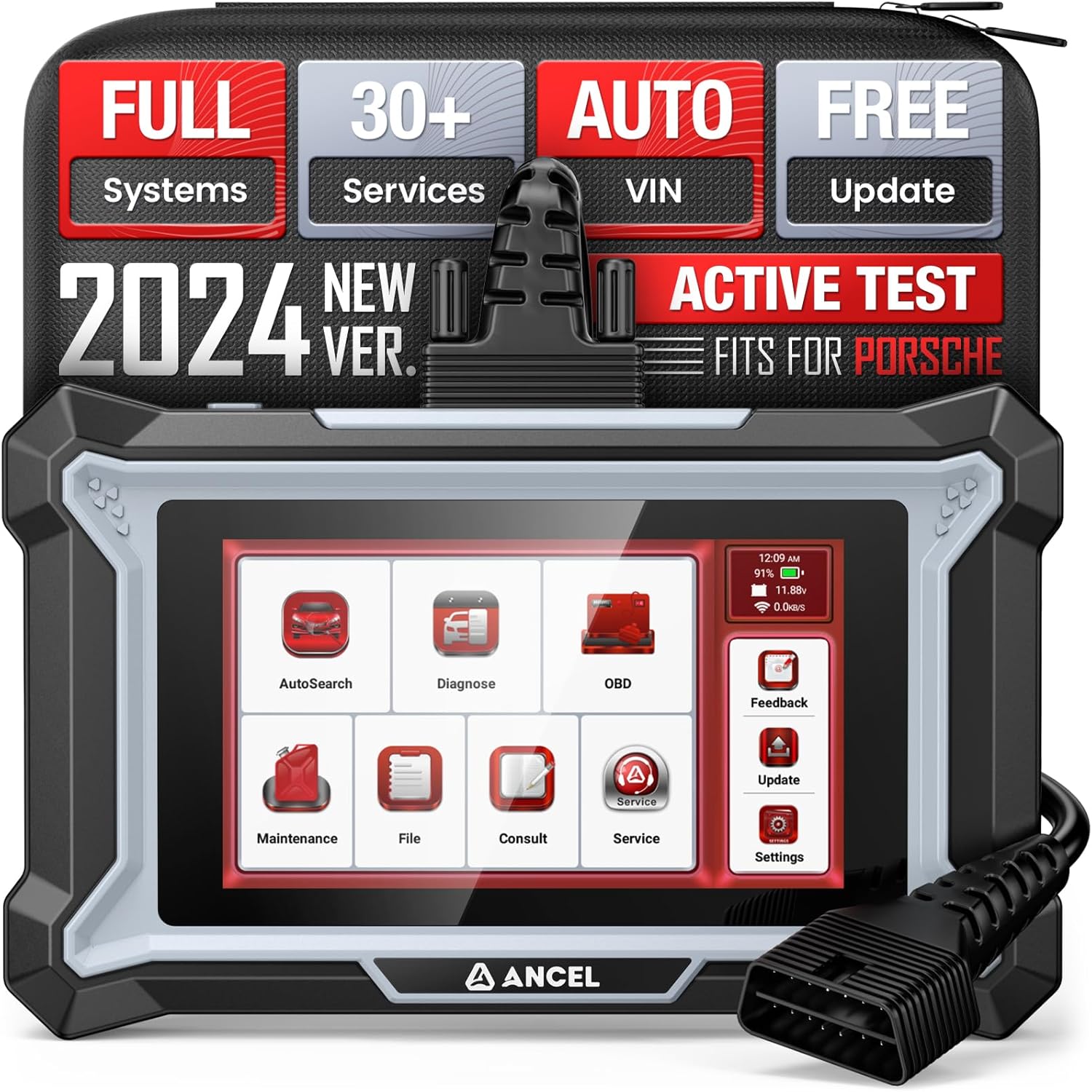 ANCEL DS160 Bidirectional Scan Tool fits for Porsche, Full System OBD2 Scanner with 30+ Reset Services, ABS Bleeding, Gearbox Learning, SAS/Oil/AdBlue/BMS Reset, Online Support Chat, Lifetime Updates ANCEL DS160 Bidirectional Scan Tool fits for Porsche, Full System OBD2 Scanner with 30+ Reset Services, ABS Bleeding, Gearbox Learning, SAS/Oil/AdBlue/BMS Reset, Online Support Chat, Lifetime Updates