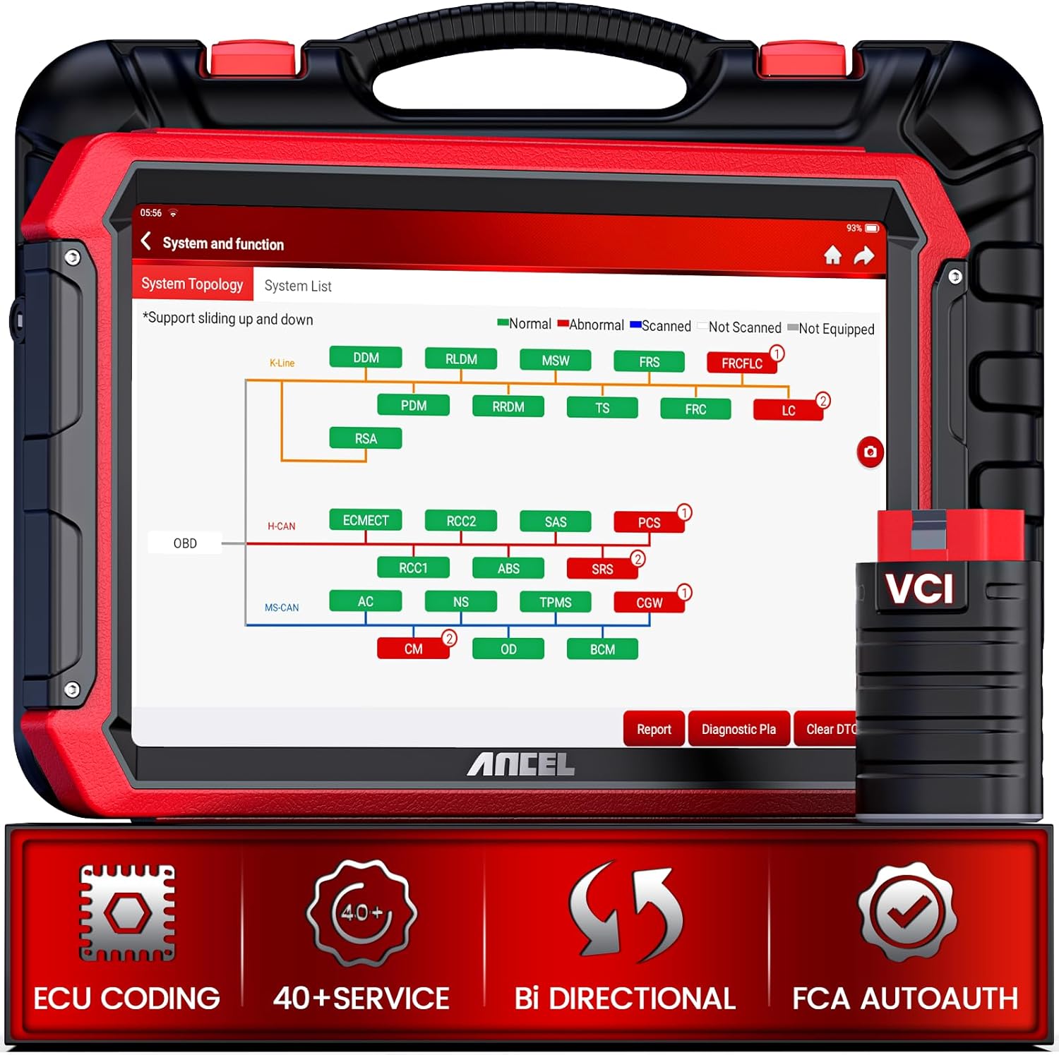 ANCEL DS700 Elite Bidirectional Scanner with Topology Mapping, ECU Coding 40+ Services, FCA Autoauth, Auto Diagnostic Scan Tool, 2 Years Free Update, All System OBD2 Scanner Diagnostic Tool
