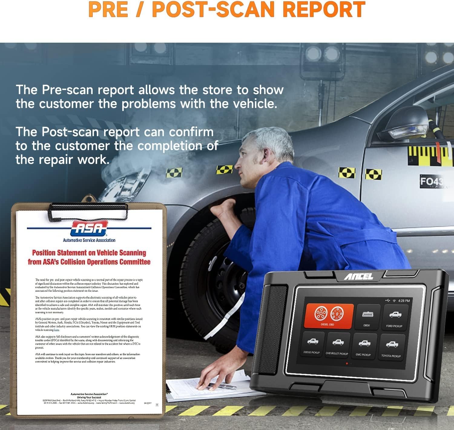 ANCEL HD3500 Pro Pickup Truck OBD2 Scanner with Bidirectional/Service Reset, All Systems Diesel Diagnostic Tool Light Truck Car 2 in 1 Code Reader for Ford/Dodge/Chevy/GMC/Toyota/Honda/Nissan/Isuzu
