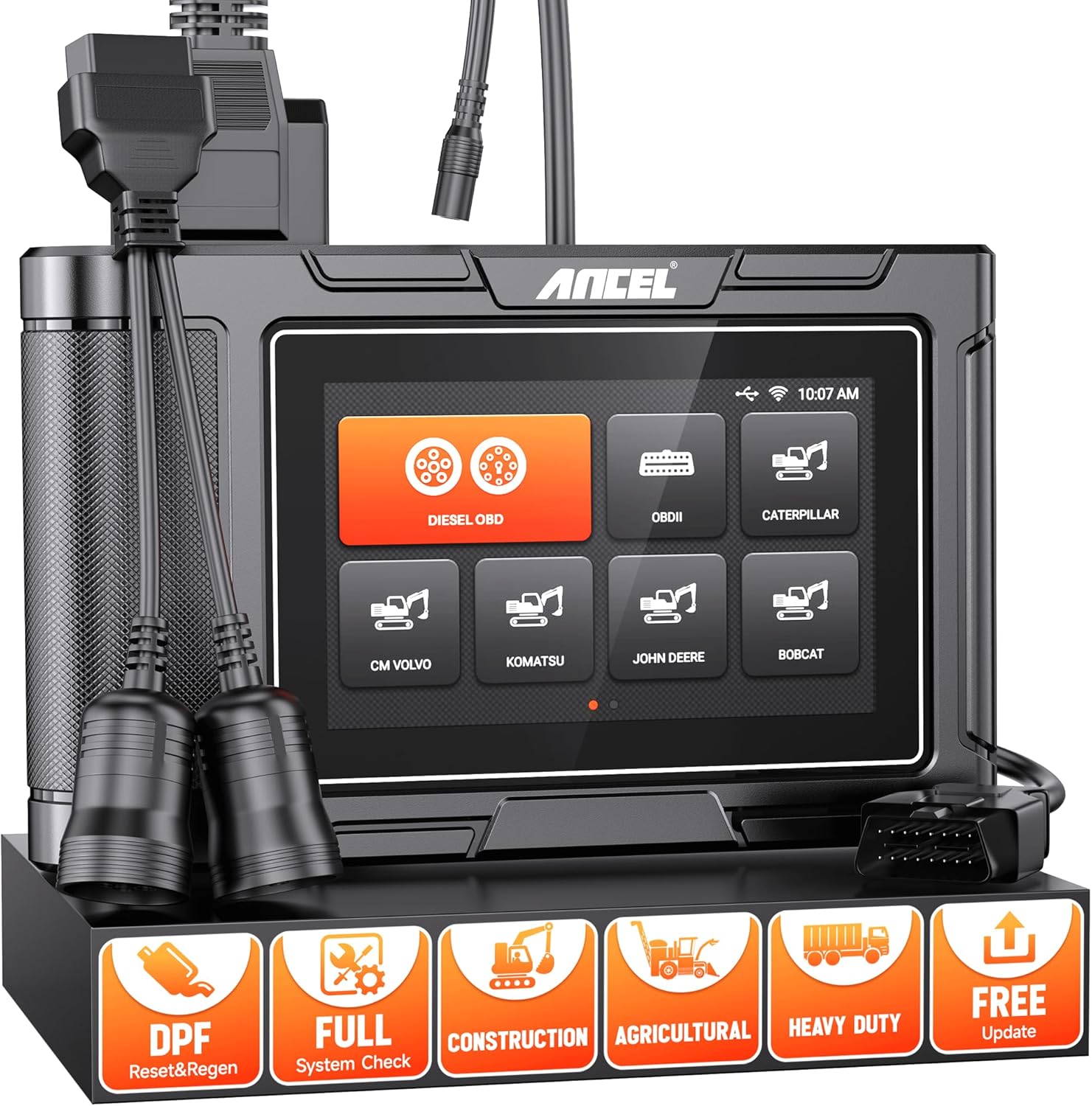 ANCEL HD3600 Heavy Equipment Diagnostic Tool with DPF Regen, Full System Heavy Duty Truck Scanner Machinery Scan Tool Diesel Code Reader Fit for Cummins, Caterpillar, John Deere, Komatsu, YanmarCase ANCEL HD3600 Heavy Equipment Diagnostic Tool with DPF Regen, Full System Heavy Duty Truck Scanner Machinery Scan Tool Diesel Code Reader Fit for Cummins, Caterpillar, John Deere, Komatsu, YanmarCase