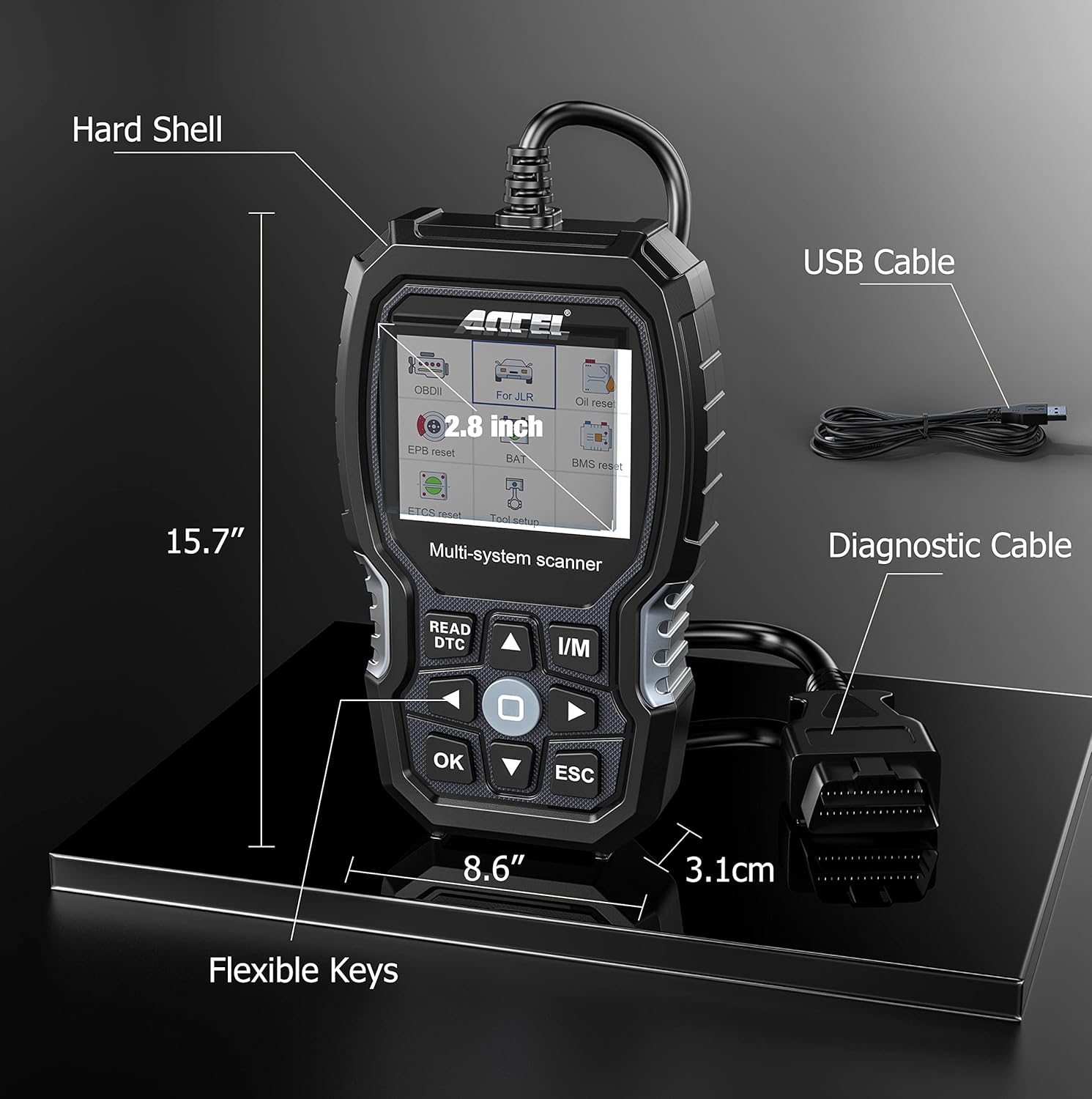 ANCEL JP700 JOBD OBD2 Japanese Car Scanner, JDM Automotive Code Reader Check Engine Light OBDII Diagnostic Scan Tool Fits for Toyota Nissan Honda Mazda Subaru Vehicle Diagnosis