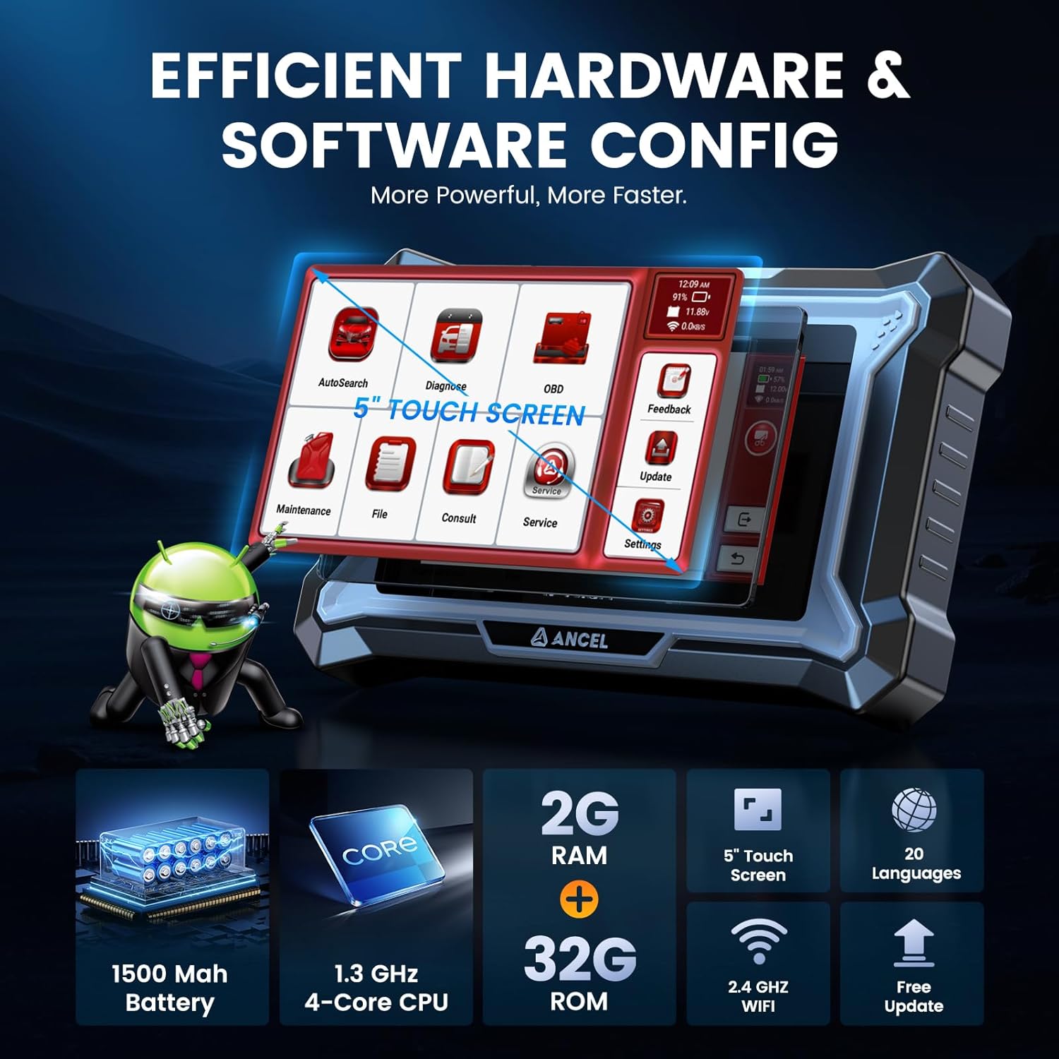 ANCEL DS160 Bidirectional OBD2 Scanner fits for Ford Lincoln Mercury, Full System Scan Tool with 30+ Resets, ABS Bleeding, Gearbox Learning, Oil Reset, Lifetime Update, 4 in 1 Live Data ANCEL DS160 Bidirectional OBD2 Scanner fits for Ford Lincoln Mercury, Full System Scan Tool with 30+ Resets, ABS Bleeding, Gearbox Learning, Oil Reset, Lifetime Update, 4 in 1 Live Data