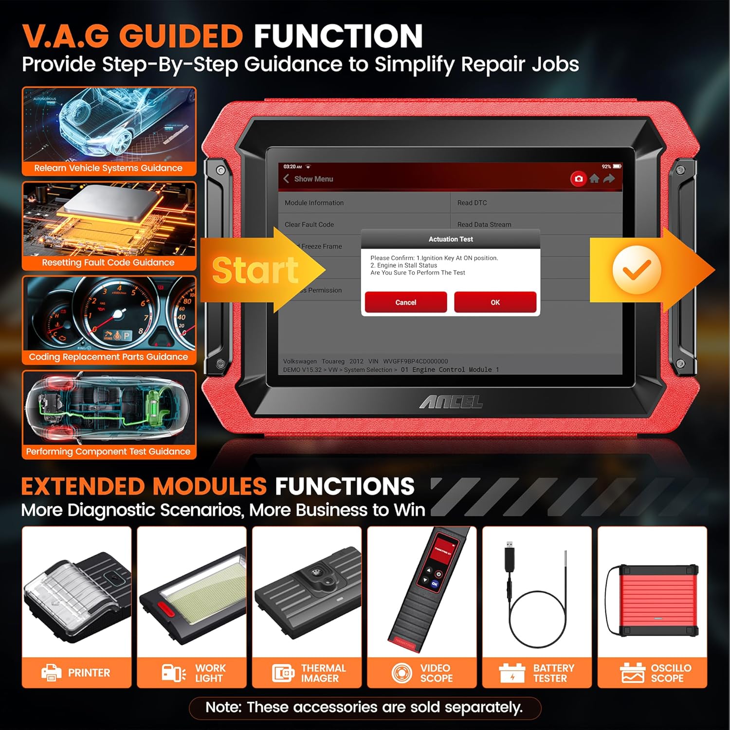 ANCEL DS600 Elite OBD2 Scanner, 2024 New Bidirectional Full System Scan Tool with 34+Resets, ECU Online Coding, FCA SGW AutoAuth, VAG Guide, Wireless Car Scanner Diagnostic Tool with 2-Year Update