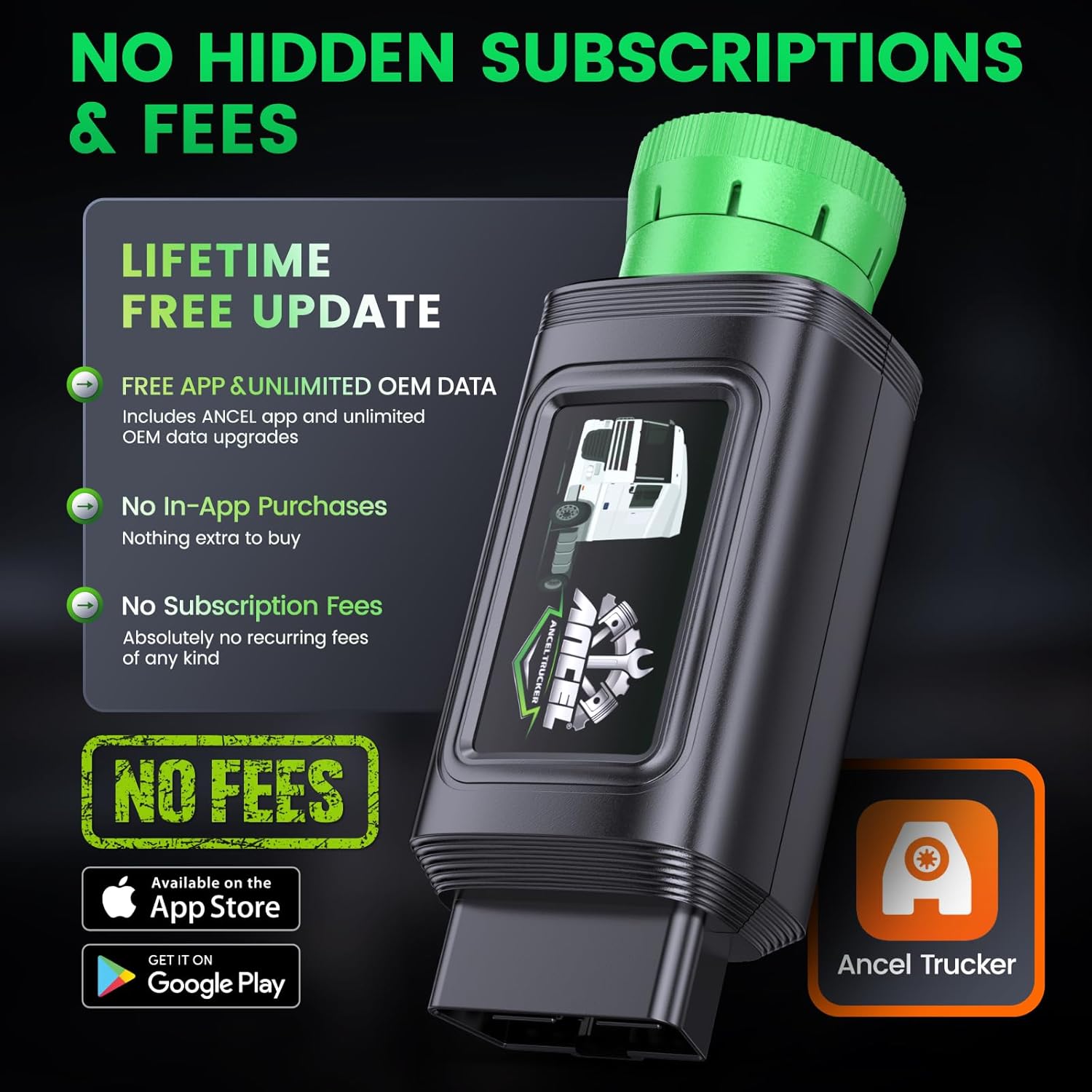 ANCEL HD210 Bluetooth Heavy Duty Truck Scanner, Speed Limit and Idle Reset for Volvo International Engine, All System Diesel HDOBD/OBD2 Scanner Diagnostic Tool, Lifetime F-Ree Update Code Reader ANCEL HD210 Bluetooth Heavy Duty Truck Scanner, Speed Limit and Idle Reset for Volvo International Engine, All System Diesel HDOBD/OBD2 Scanner Diagnostic Tool, Lifetime F-Ree Update Code Reader